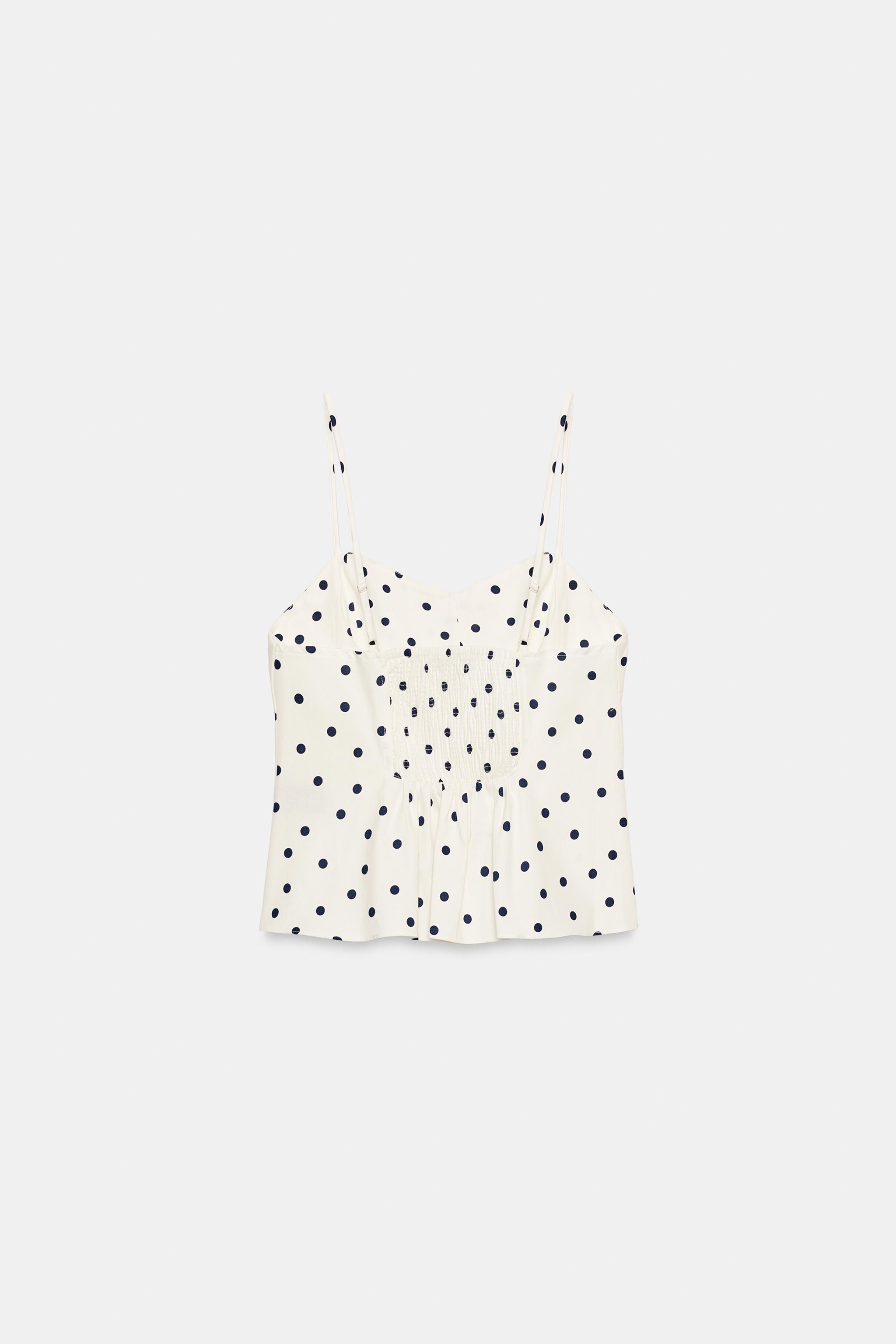Женские рубашки Zara POLKA DOT PEPLUM TOP — фото 8