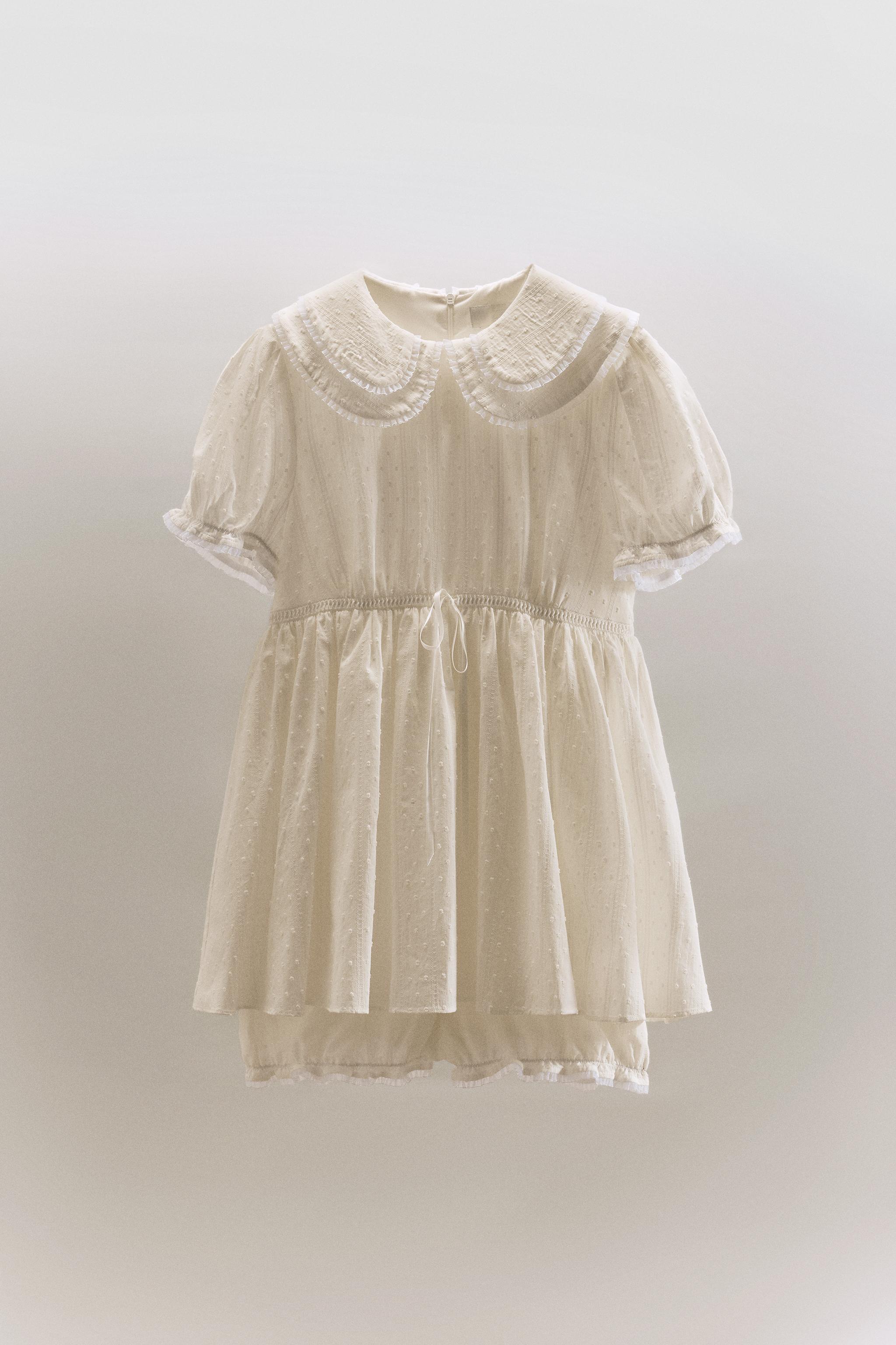 ROBE COMBINAISON À COL CLAUDINE EN PLUMETIS