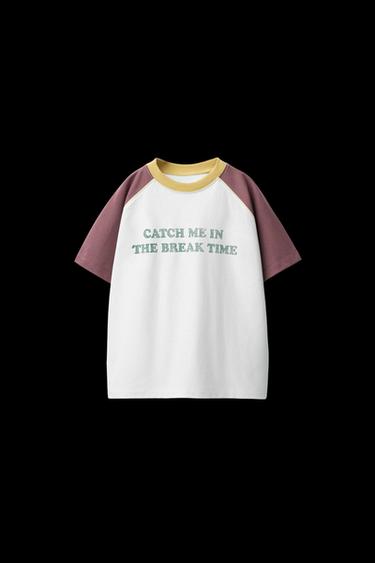 CONTRAST RAGLAN SLEEVE T-SHIRT - Ice by Zara - Image 0