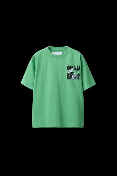 SKATER PRINT T-SHIRT - Green by Zara - Image 0