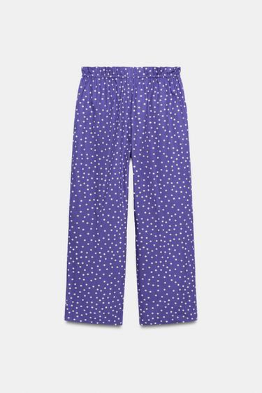 ZW COLLECTION POLKA DOT PRINT TROUSERS - Purple by Zara - Image 4