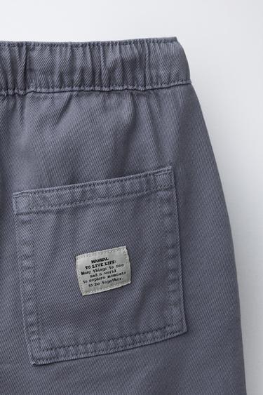 SHORT CARGO FLUIDE EN SERGÉ - Bleu de Zara - Image 3