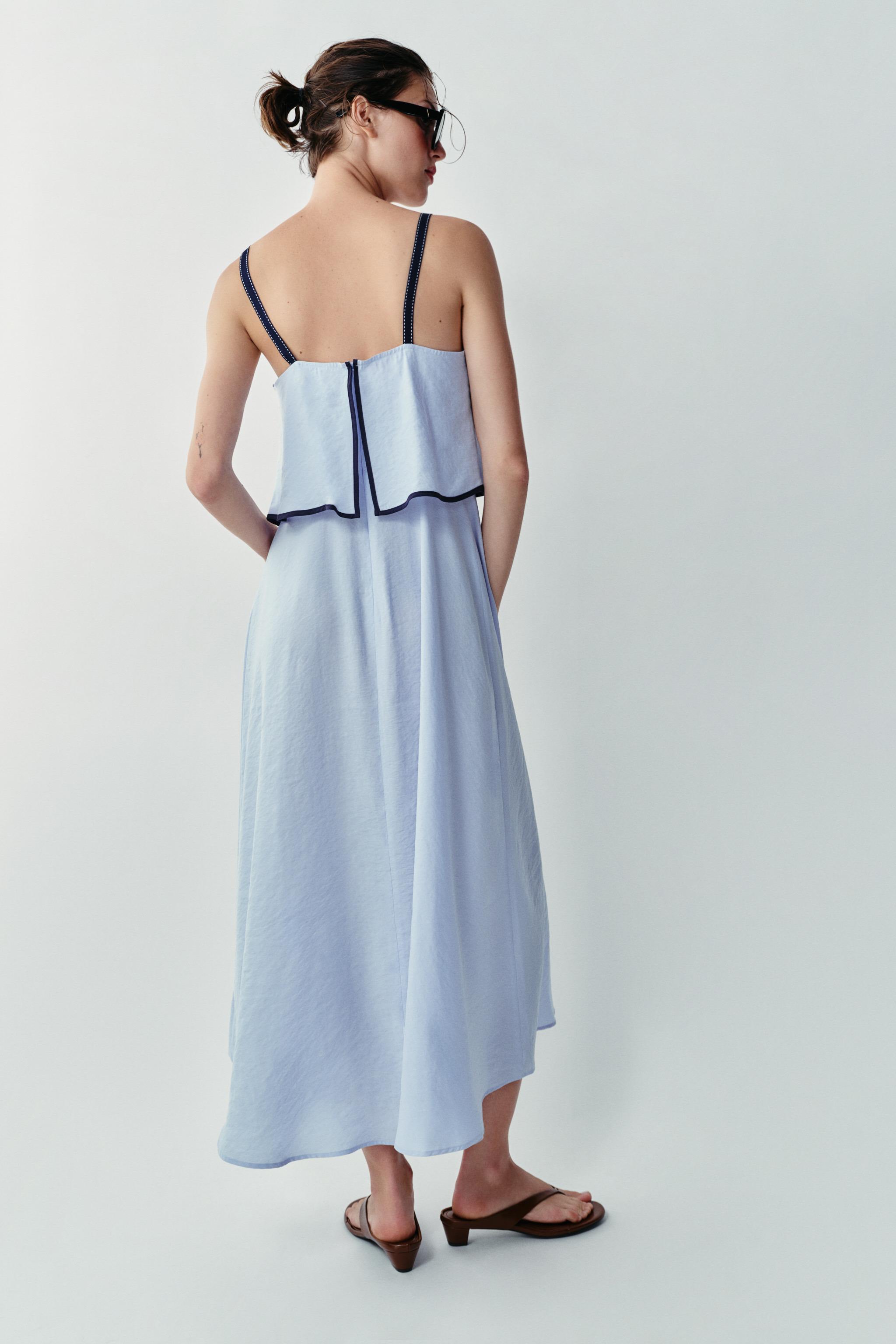 Zara Kombine Midi Elbise görsel 7