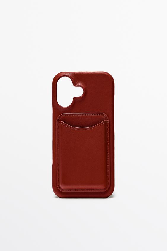 Zara Nappa leather iPhone 17 case - Red - Image 0