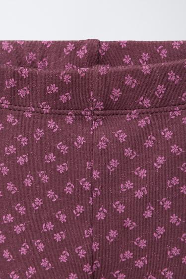 FLORAL JOGGING SWEATSHIRT AND LEGGINGS SET - Aubergine by Zara - Image 4