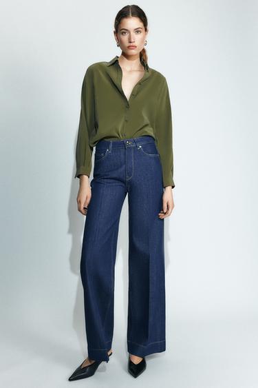 Zara MODAL BLEND SHIRT - Khaki