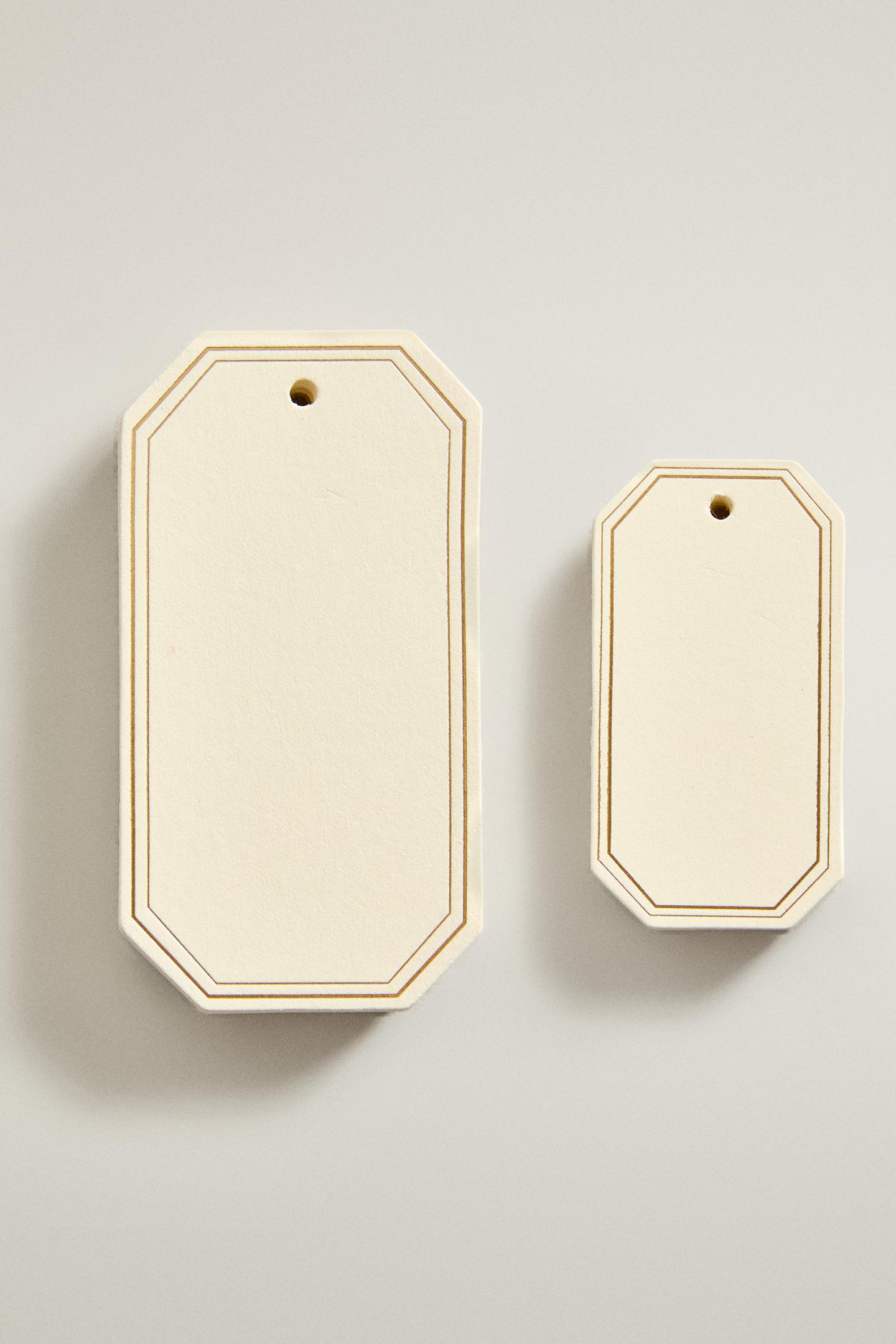 Zara Christmas Paper Gift Tags with Gold Edges (Pack OF 20), цвет: Белый — фото 1