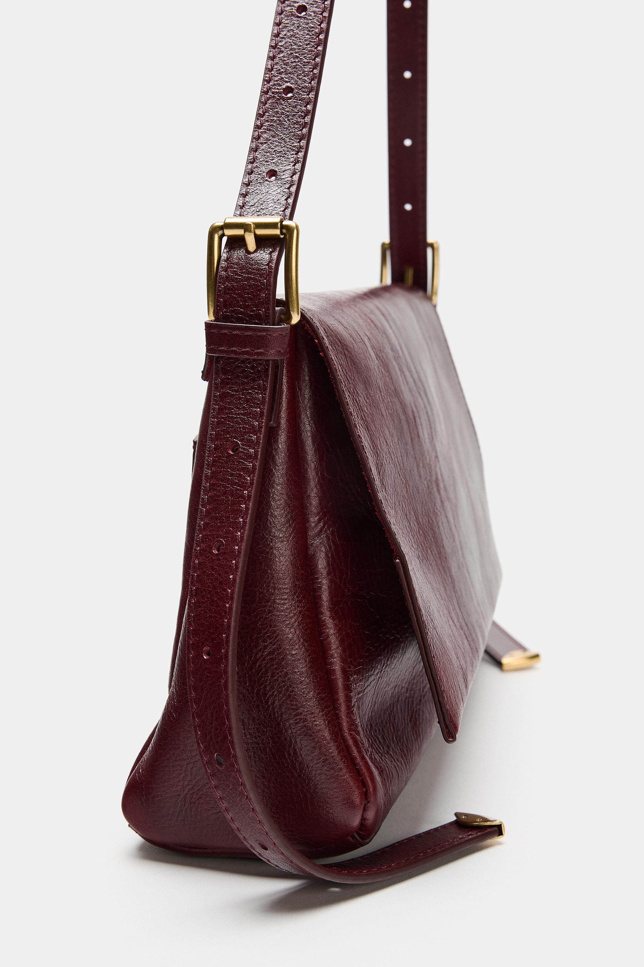 LEATHER FLAP SHOULDER BAG