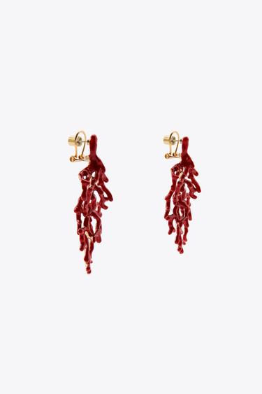 CORAL EARRINGS - Red by Zara - Image 3