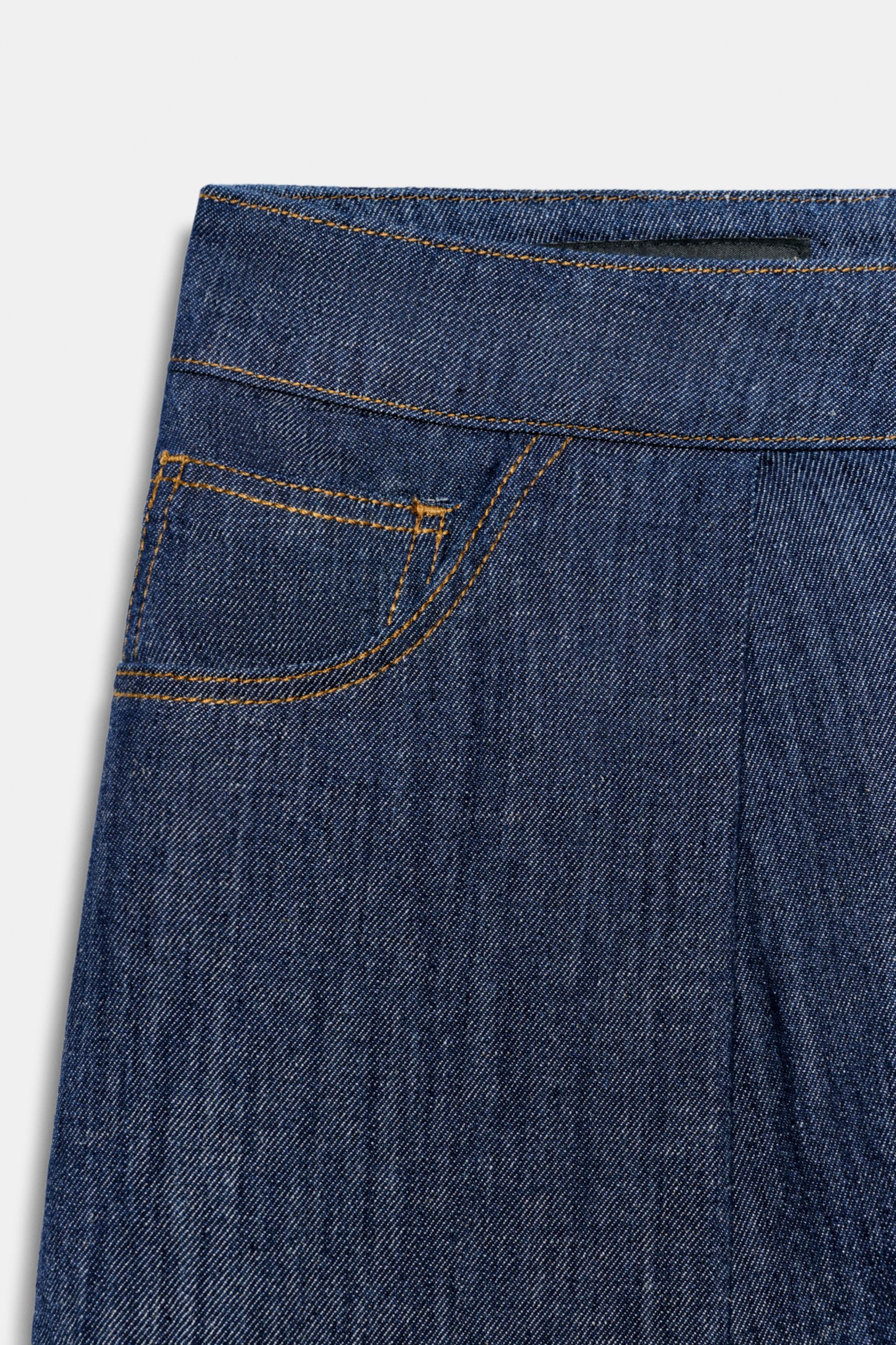 Женские брюки Zara PLEATED LINEN PANTS — фото 8