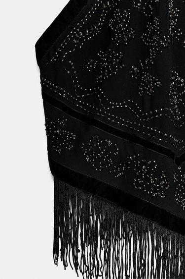 TOP EN GEORGETTE HALTER À FANTAISIE - Noir de Zara - Image 7