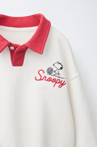 SNOOPY PEANUTS™ EMBROIDERED POLO SWEATSHIRT - Ecru by Zara - Image 2