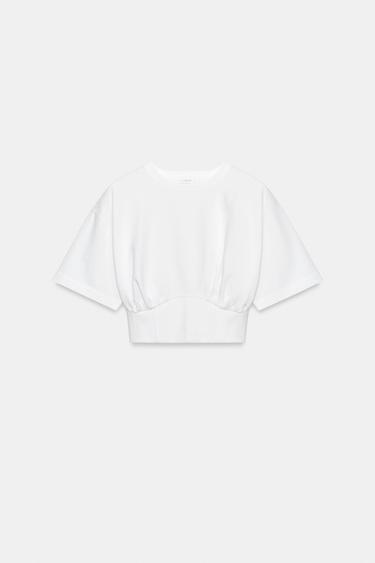 T-SHIRT COURT MANCHES COURTES - Blanc de Zara - Image 5