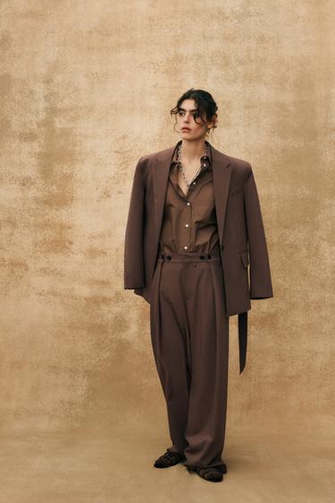 OVERSIZE GABARDINESKJORTE - toffee fra Zara - Billede 0
