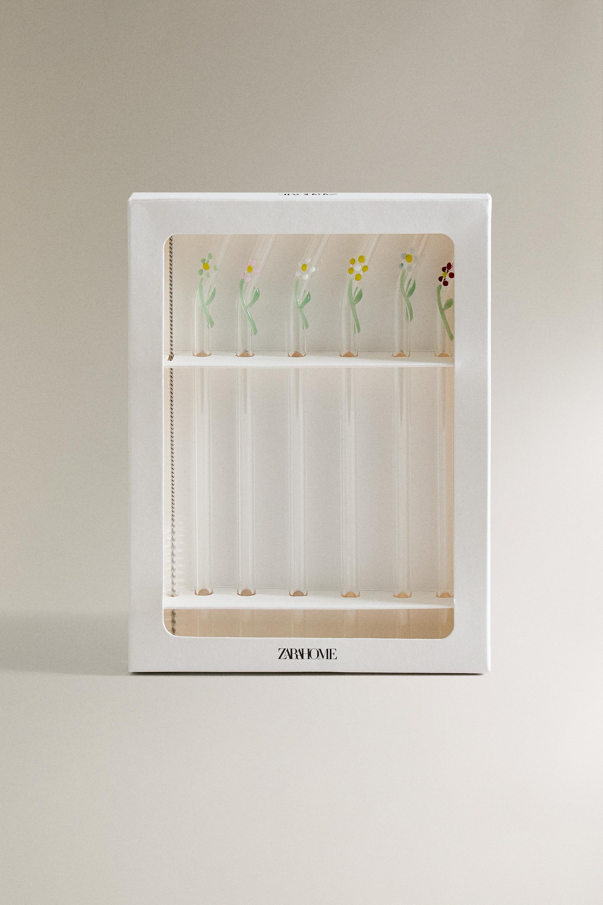 LOT PAILLES BOROSILICATE FLEURS (LOT DE 6)