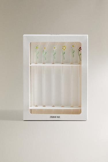 LOT PAILLES BOROSILICATE FLEURS (LOT DE 6) -  de Zara - Image 4