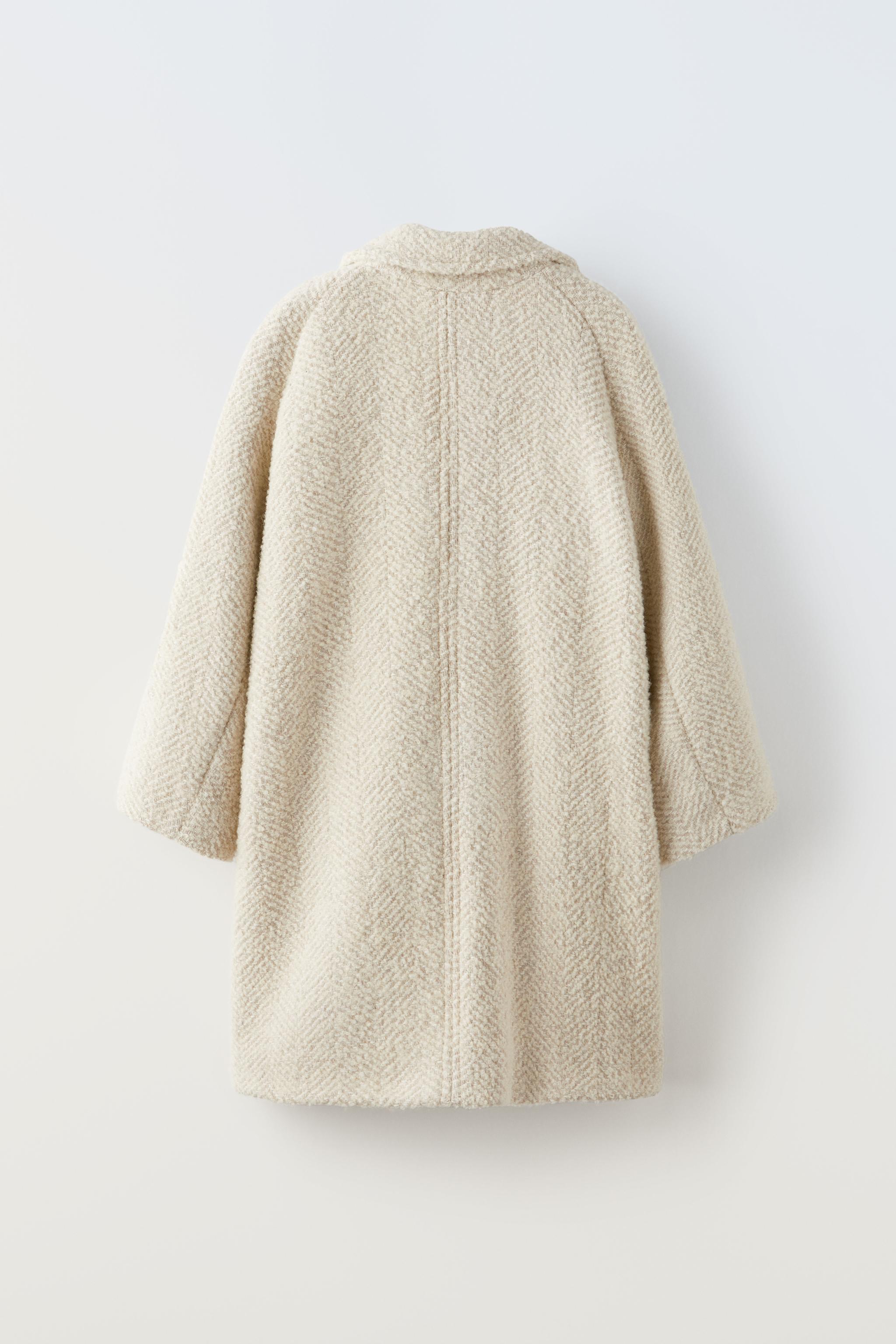 Zara cream 2025 teddy coat