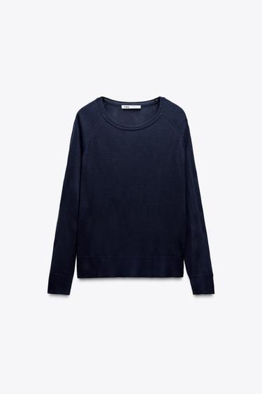 JERSEY BÁSICO PUNTO - marino de Zara