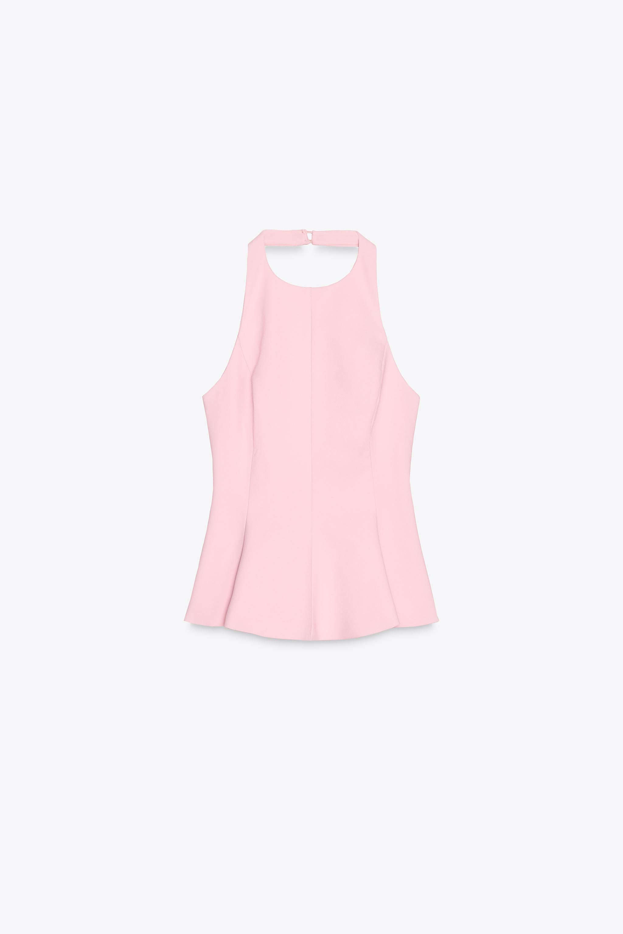 STRETCH PEPLUM TOP - Oyster-white | ZARA United States