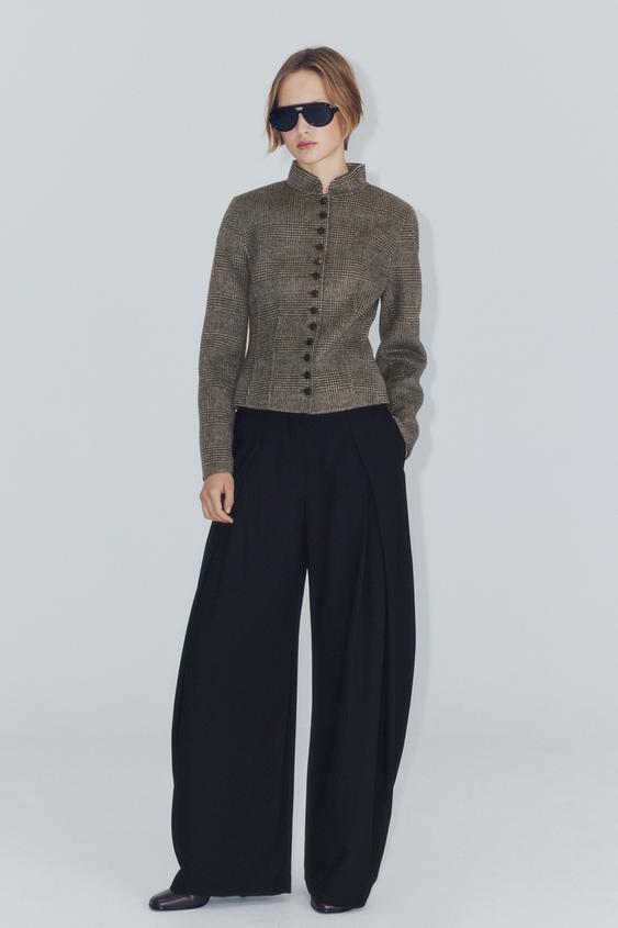 VESTE COURTE AVEC LAINE ZW COLLECTION - Gris chiné de Zara - Image 3