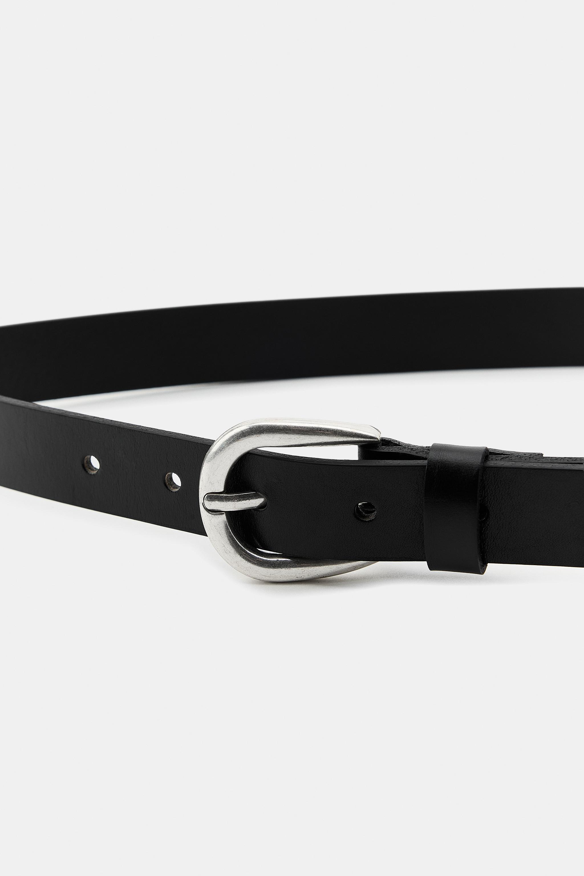 LEATHER BELT WITH MULTIPLE BUCKLES - Black | ZARA Australia