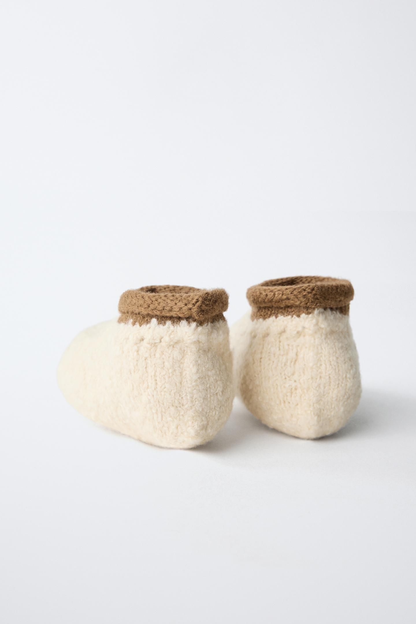 Детские ботинки Zara Contrast BouclÉ Booties, цвет: Разноцветный — фото 6