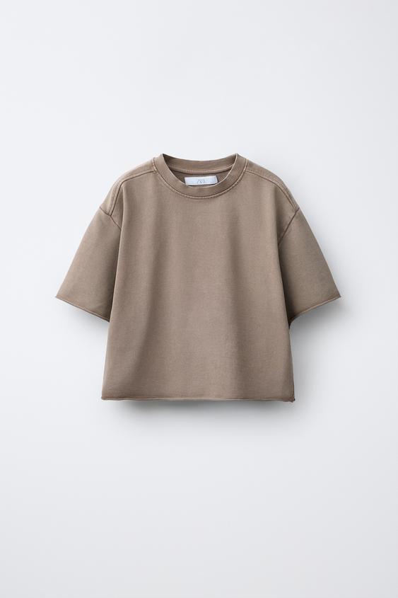 WASHED EFFECT JOGGING T-SHIRT - Russet | ZARA United States