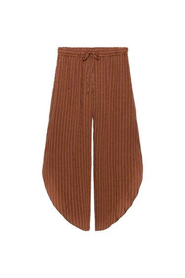 بنطلون بفتحات جانبية ZW COLLECTION - برتقالي محروق by Zara
