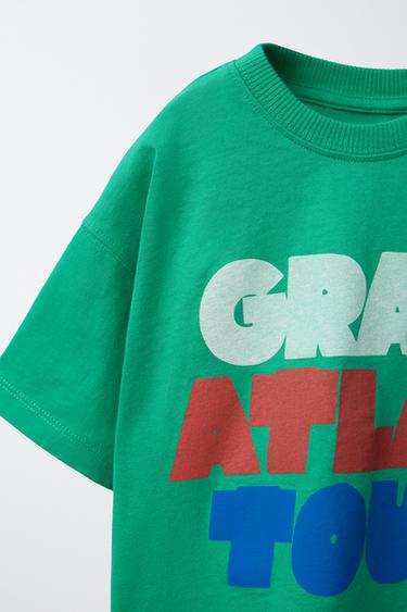 SLOGAN PRINT T-SHIRT - Mid-green by Zara - Image 2