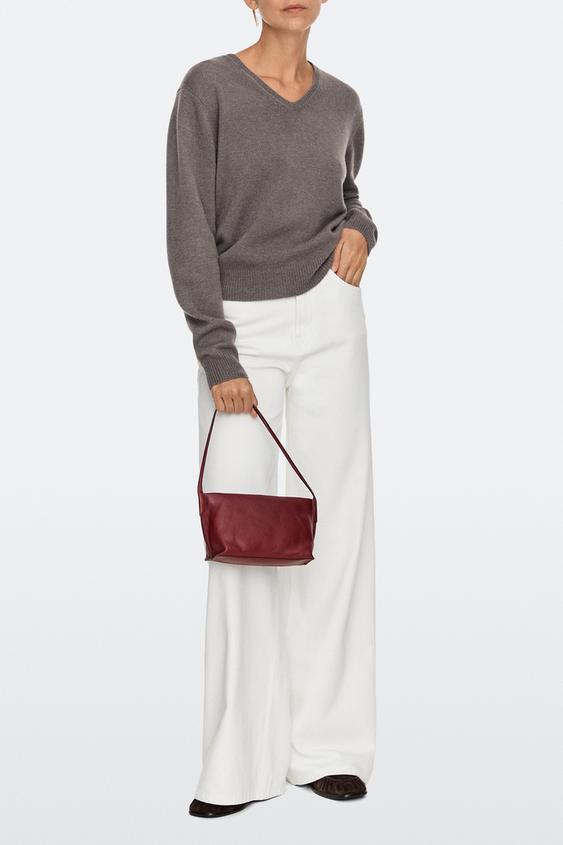 Bolso de hombro piel napa - Rojo fuerte de Zara - Imagen 0