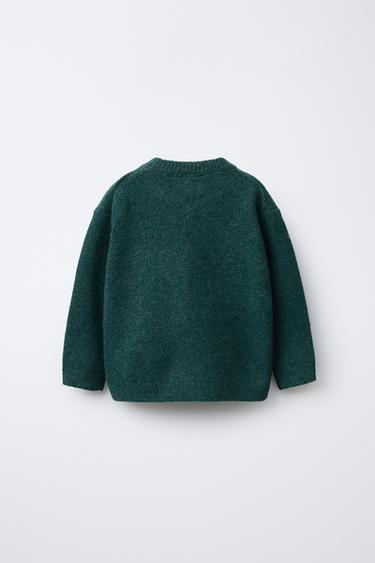 KNIT BEAR SWEATER - Green marl by Zara - Image 1