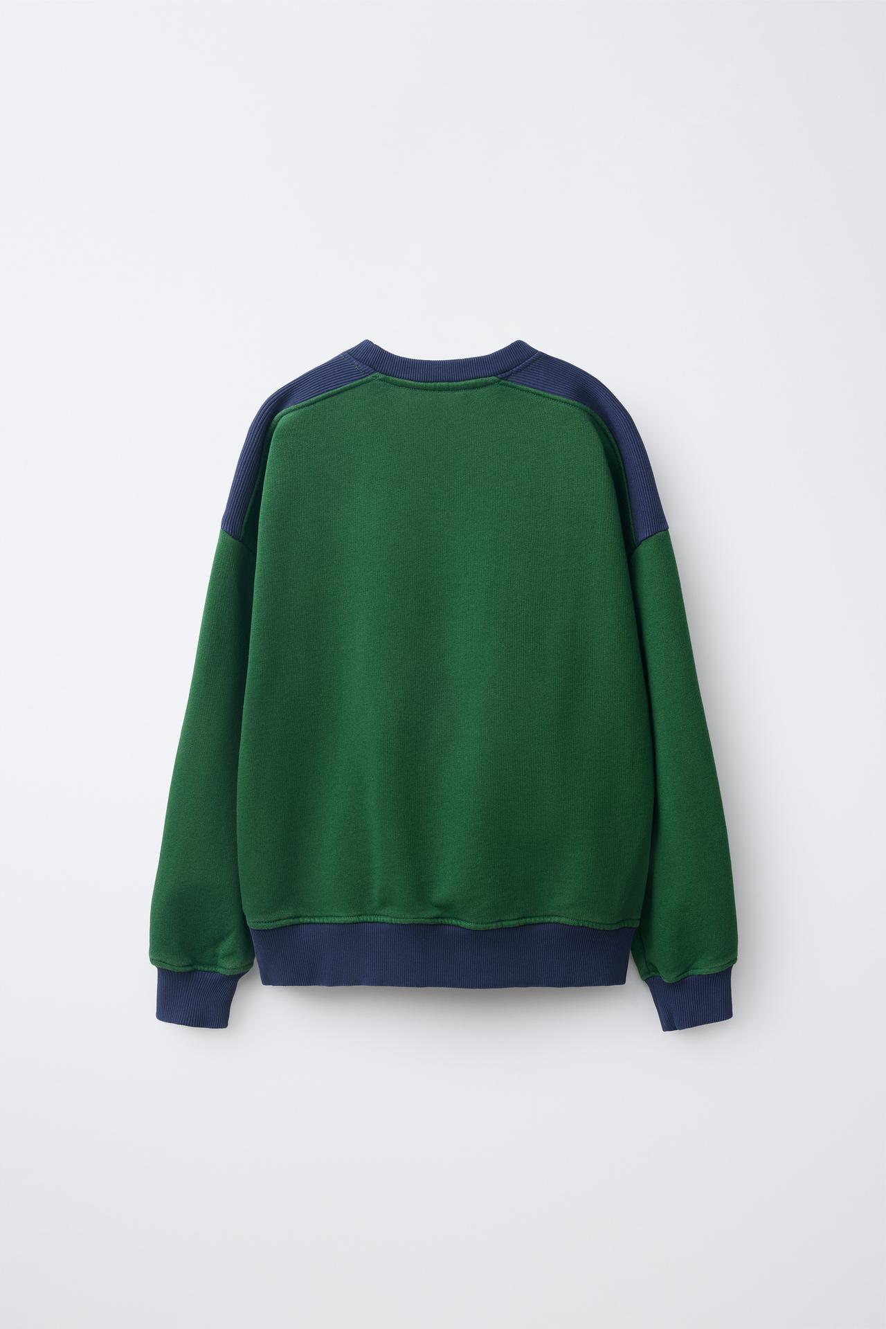 EMBROIDERED PATCH SWEATSHIRT — Green