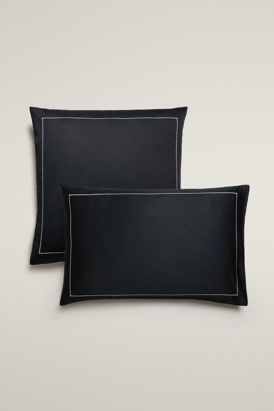 Zaras ÖRNGOTT I SATÄNG MED KANTBAND (TRÅDTÄTHET PÅ 500) - MIDNIGHT BLUE - Bild 0