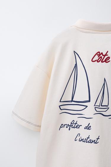 TEXT PRINT POLO SHIRT - White by Zara - Image 3