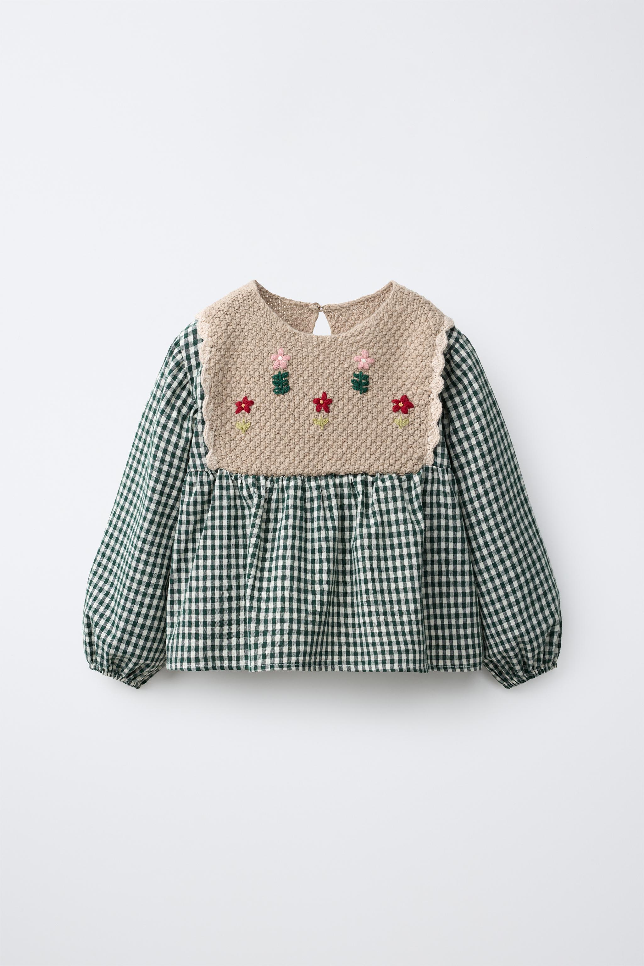 CHECKED SHIRT WITH EMBROIDERED DETAIL