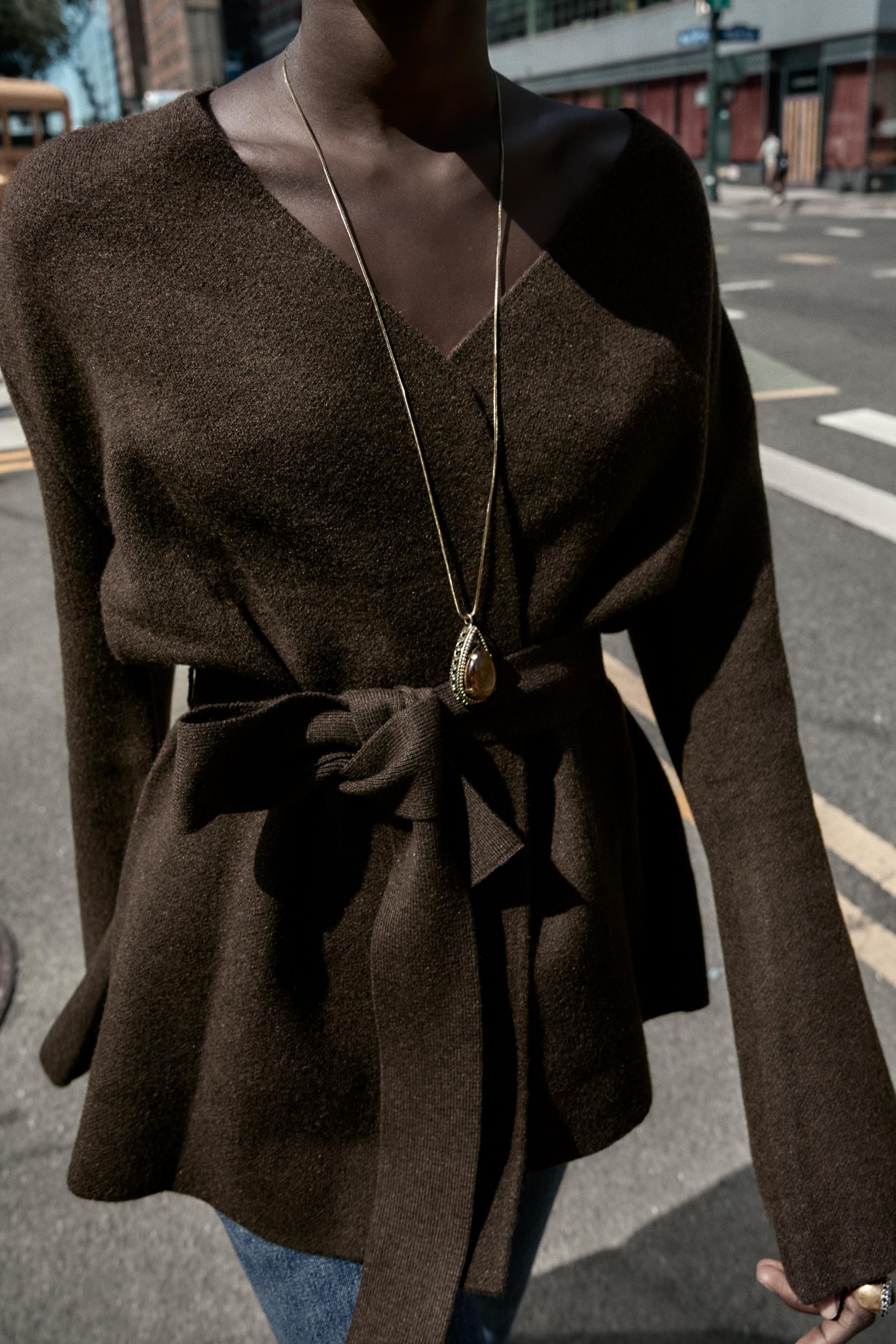 BELTED KNIT CARDIGAN