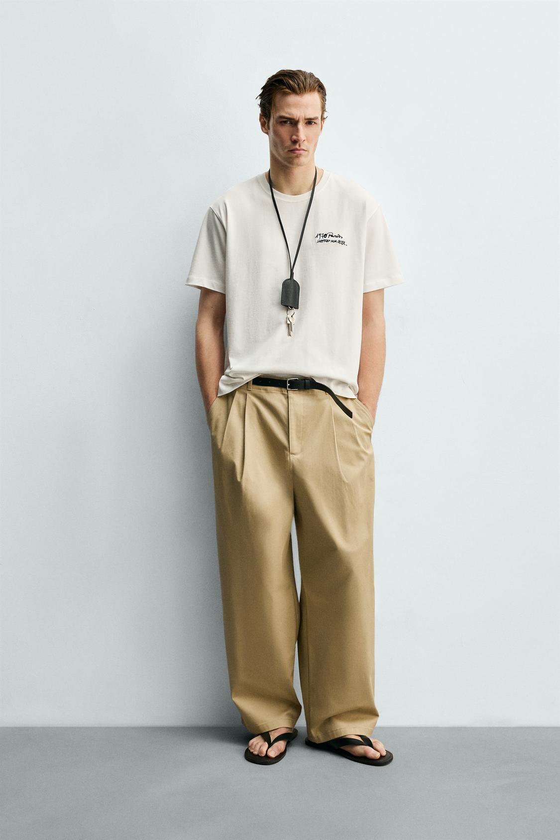 ФУТБОЛКА С ВЫШИТЫМ ТЕКСТОМ ОТ ZARA