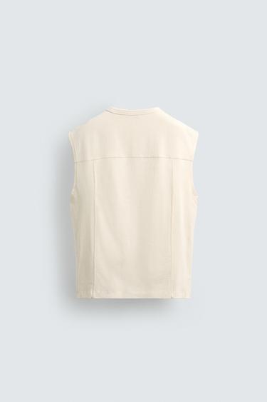 RELAXED FIT TANK TOP - Ecru by Zara - Image 7