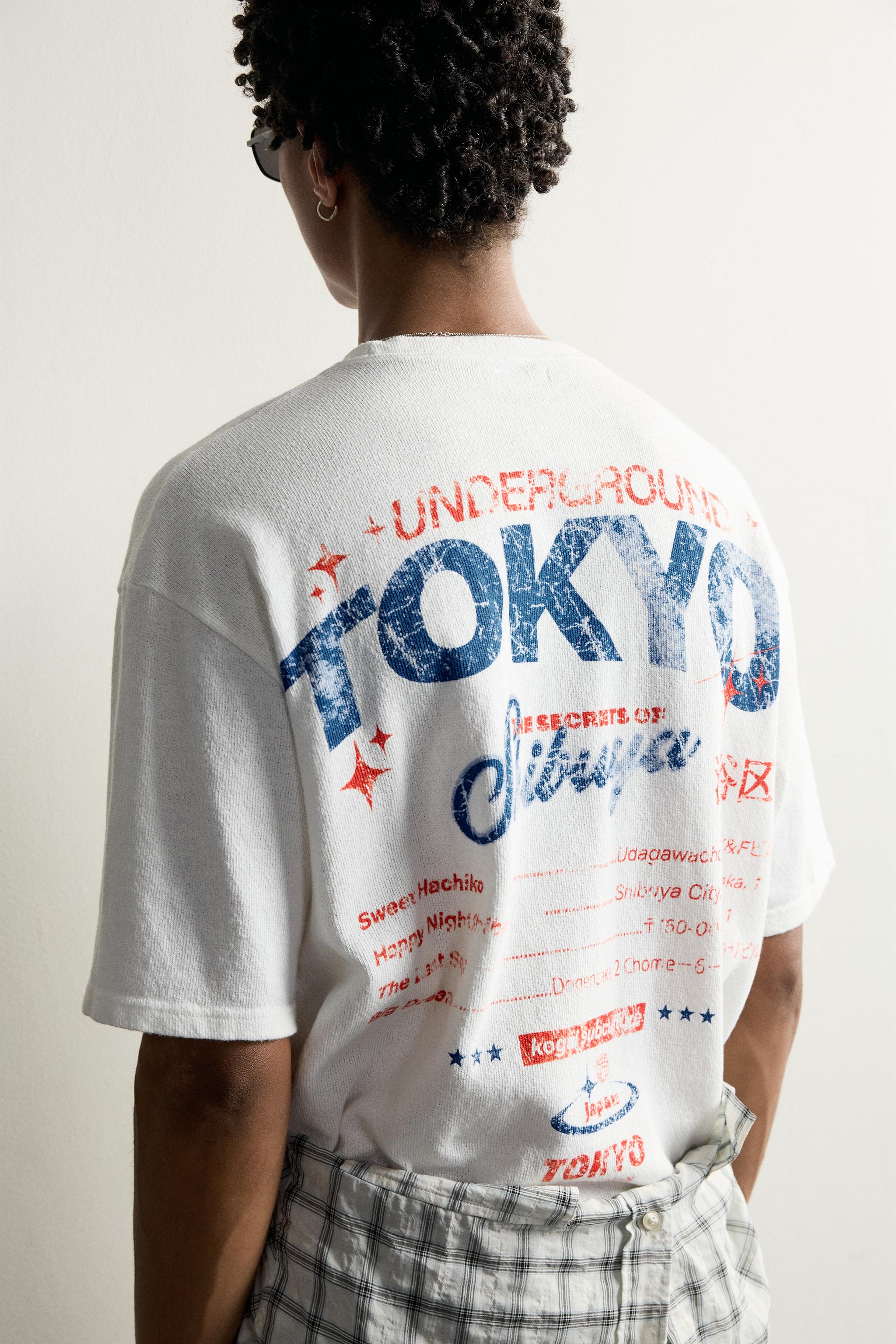 PRINTED KNIT T-SHIRT - Oyster-white | ZARA United States