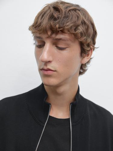 Zara 100% cotton zip cardigan - Black