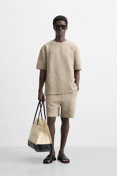 GEOMETRIC JACQUARD SET - DARK SALMON by Zara