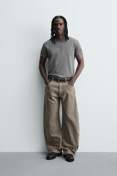 JEANS BALLOON FIT CREMALLERA - Tostado de Zara