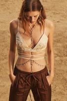 KNIT TOP WITH GOLDEN APPLIQUÉ