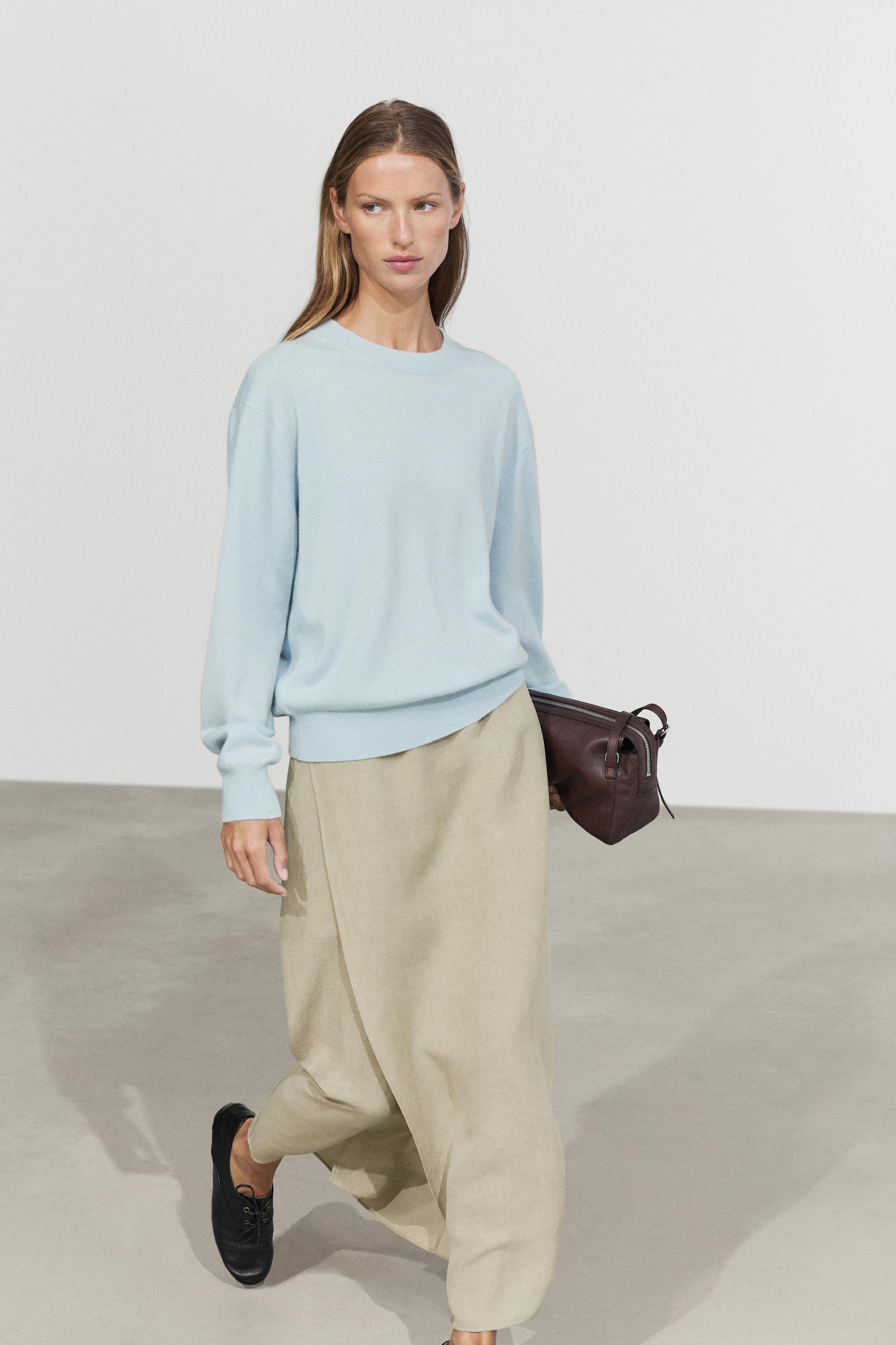 100% cashmere long sleeve sweater