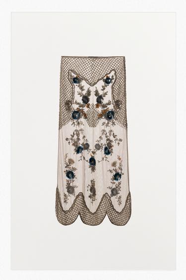 FALDA MIDI CUENTAS LENTEJUELAS - Plata de Zara