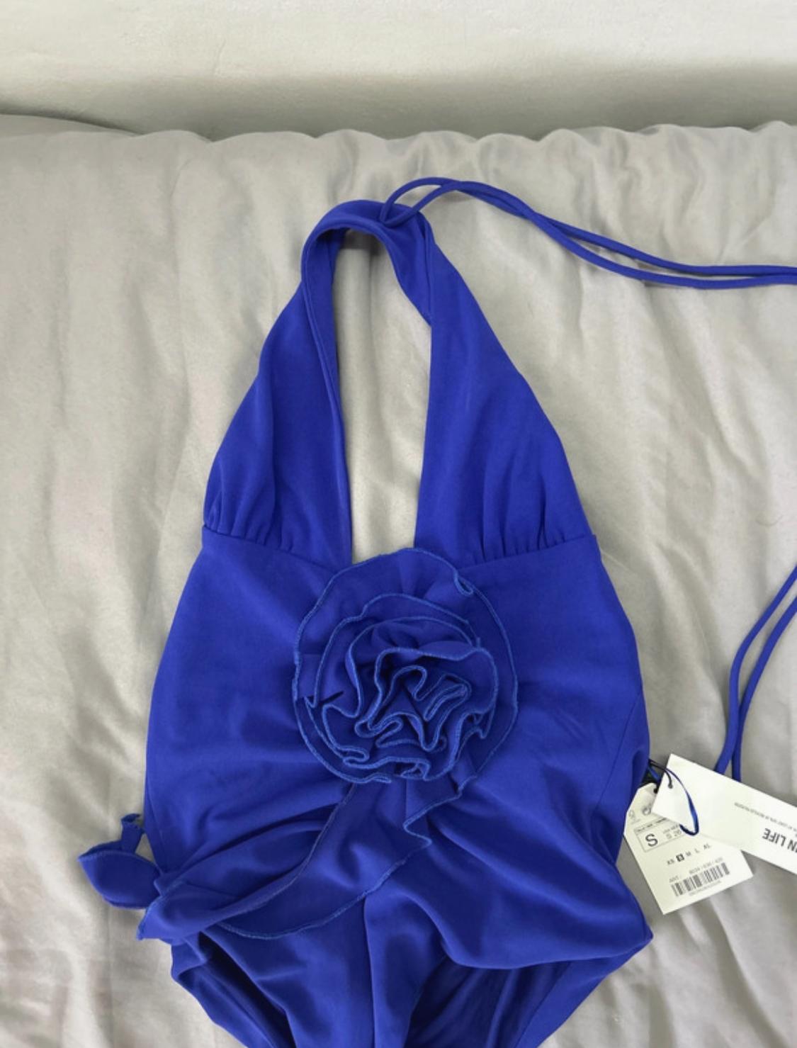 FLORAL HALTER BODYSUIT - Image 3