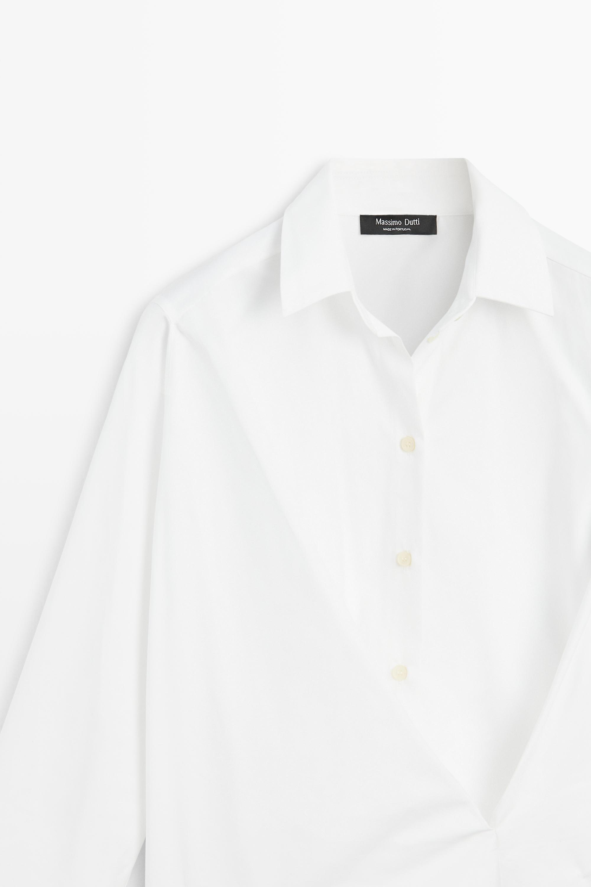 100% cotton poplin crossover shirt