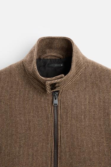 HOUNDSTOOTH TEXTURED JACKET - Brown by Zara - Image 8
