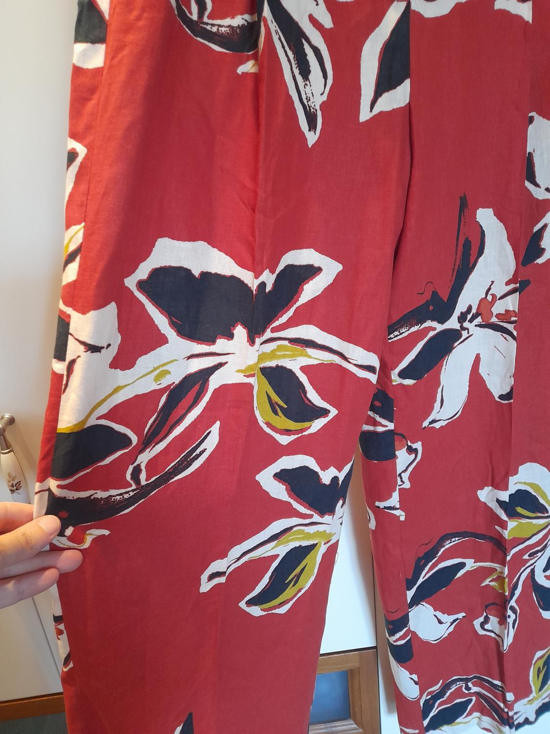 FLORAL PRINT LINEN BLEND TROUSERS - Image 5