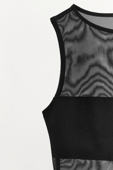 COMBINED TULLE BODYSUIT - Black by Zara - Image 4